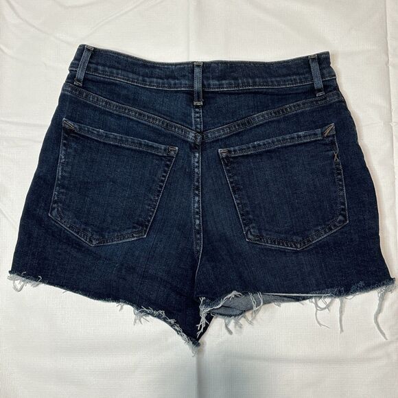 Womens Express Dark Jean Midi Shorts High Rise Button Fly Size 4 - Picture 3 of 9